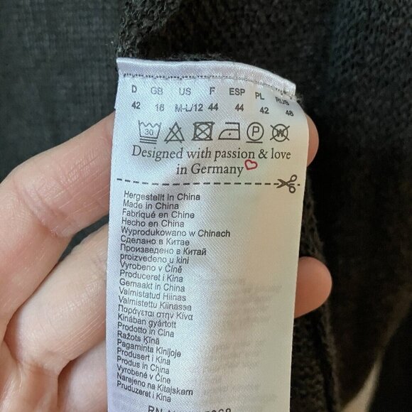 Olsen Europe Cardigan Womens M-L Linen Blend Knit Open Front Lagenlook Boho - Picture 6 of 8